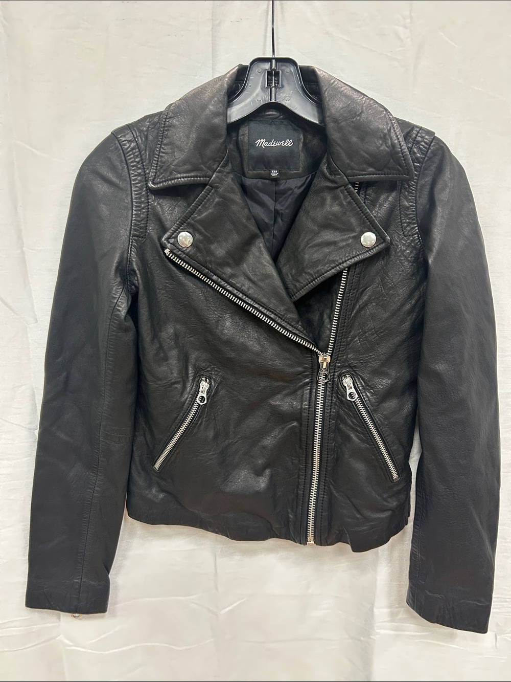 Madewell Black Asymmetric Leather Moto Jacket